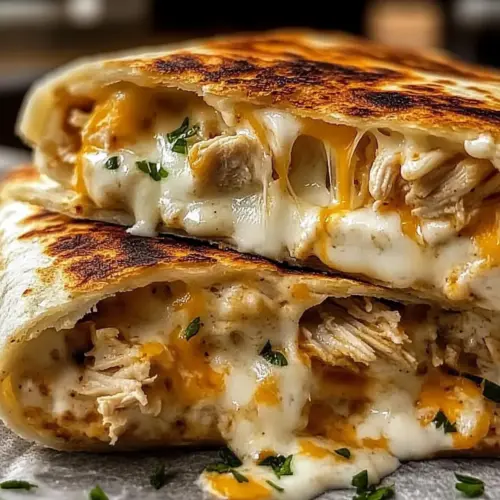 Cheesy Garlic Chicken Wraps