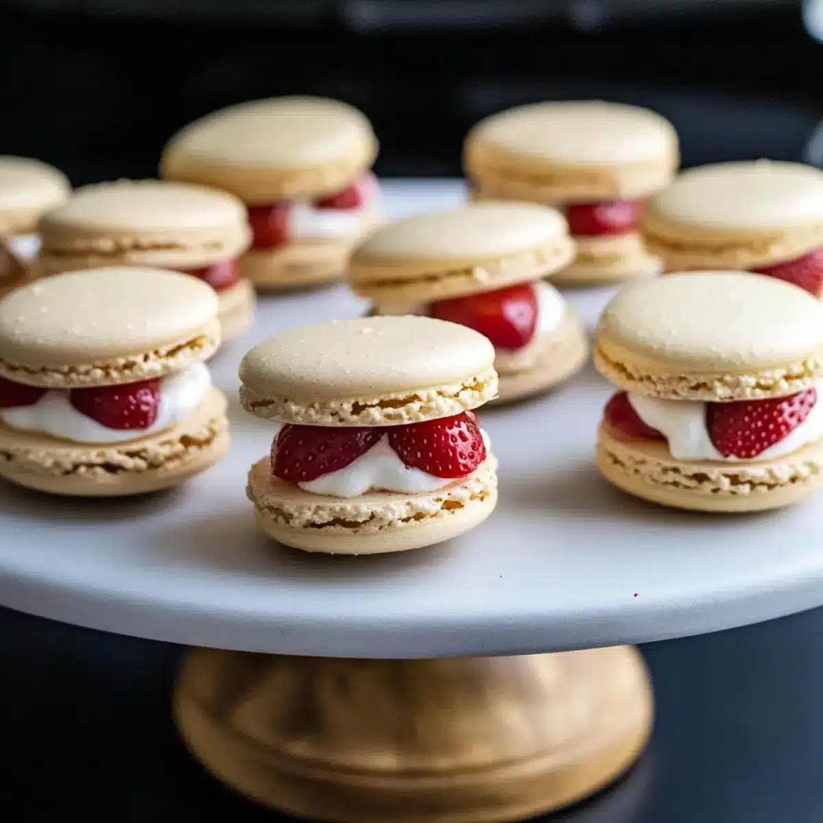 Strawberry Shortcake Macarons