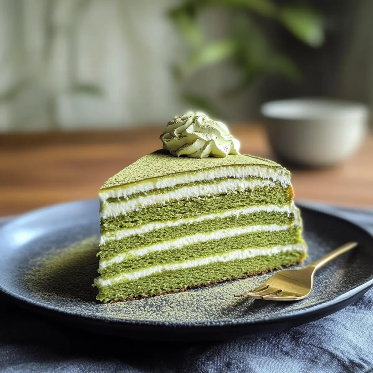 Japanese Matcha Green Tea Mille Crepe Cake