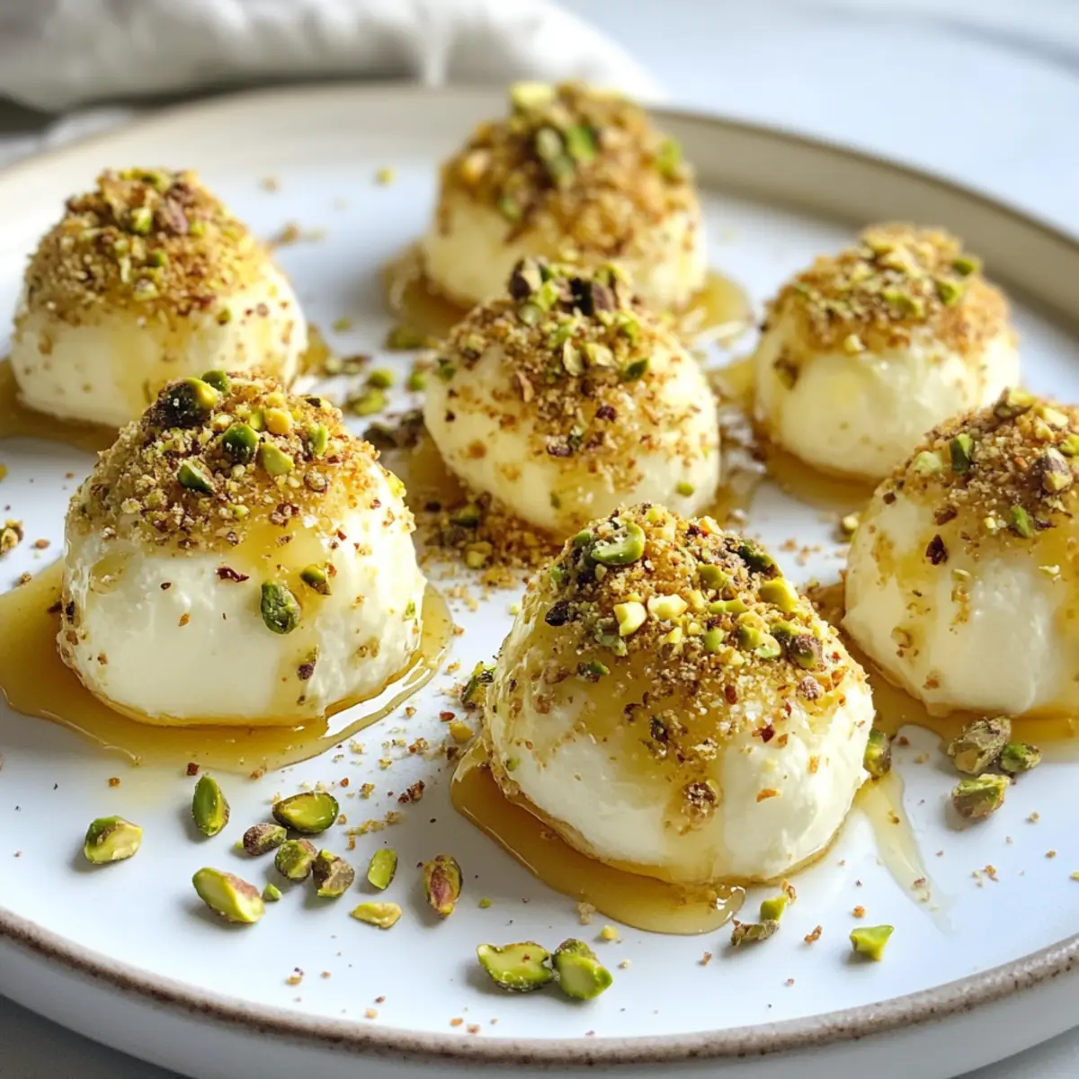 Ricotta Pistachio Honey Bites