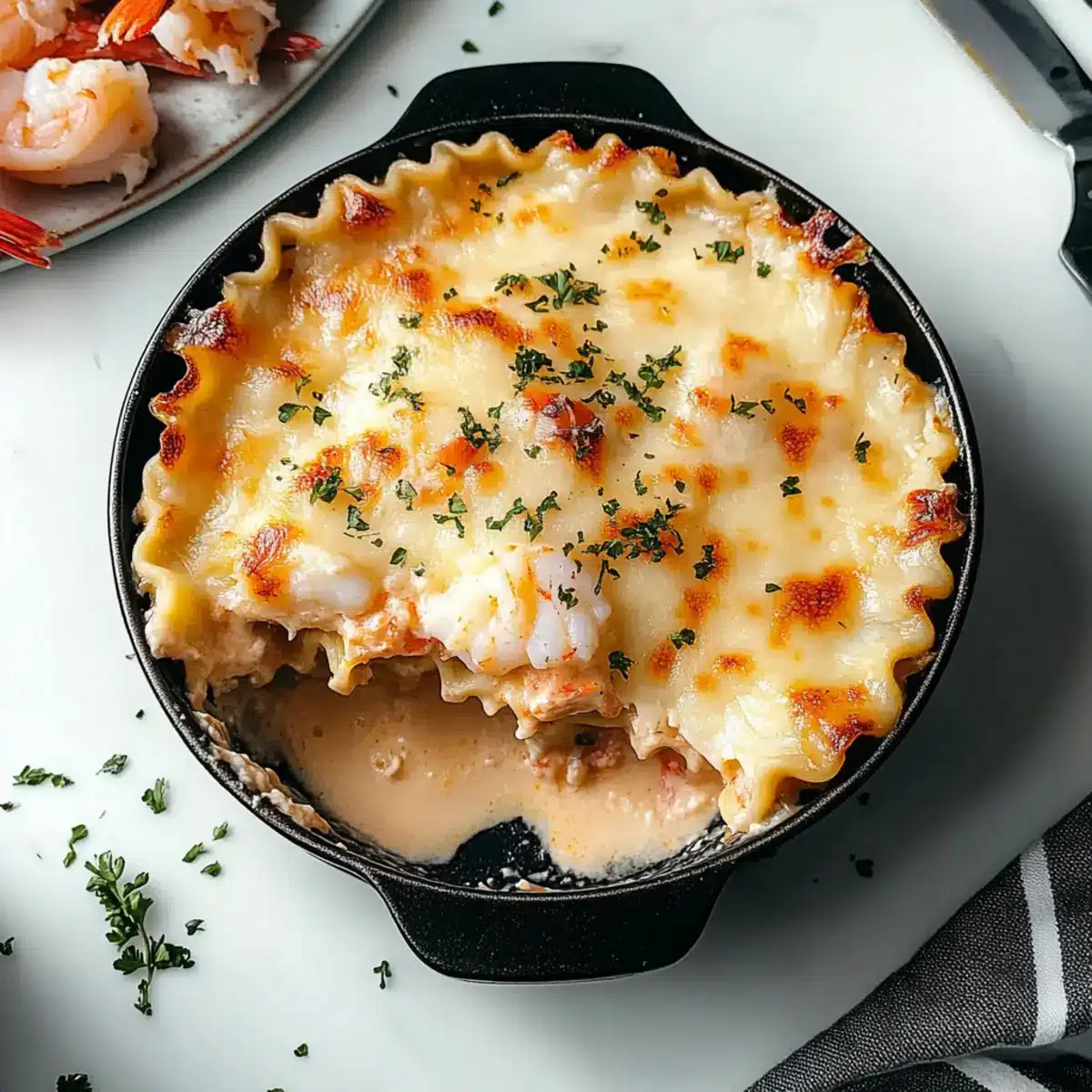 Seafood Lasagna with Lobster and Shrimp