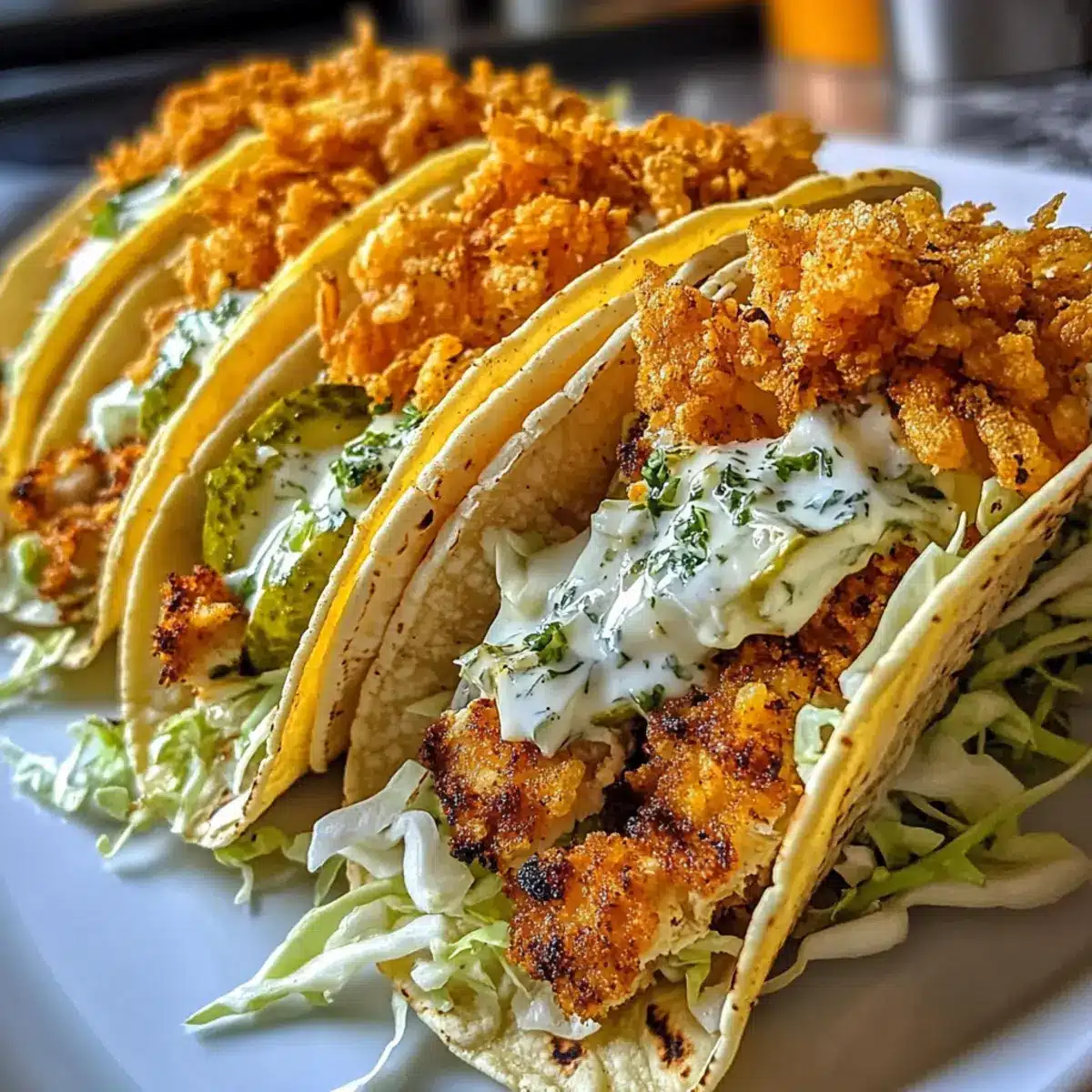 Dill Pickle Ranch Smash Chicken Tacos