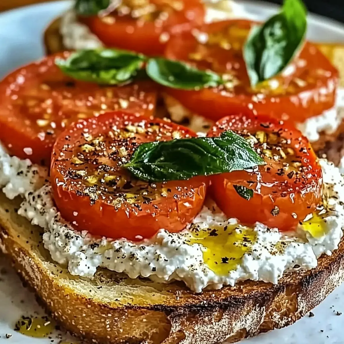 Tomato and Cottage Cheese Toast