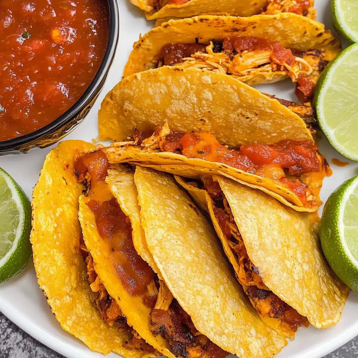 Cheesy Crispy Chicken Tacos