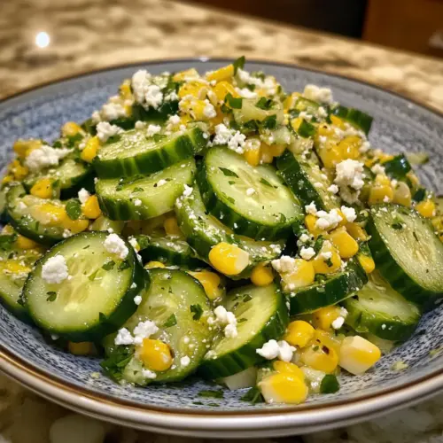 Mexican Cucumber Salad with Corn