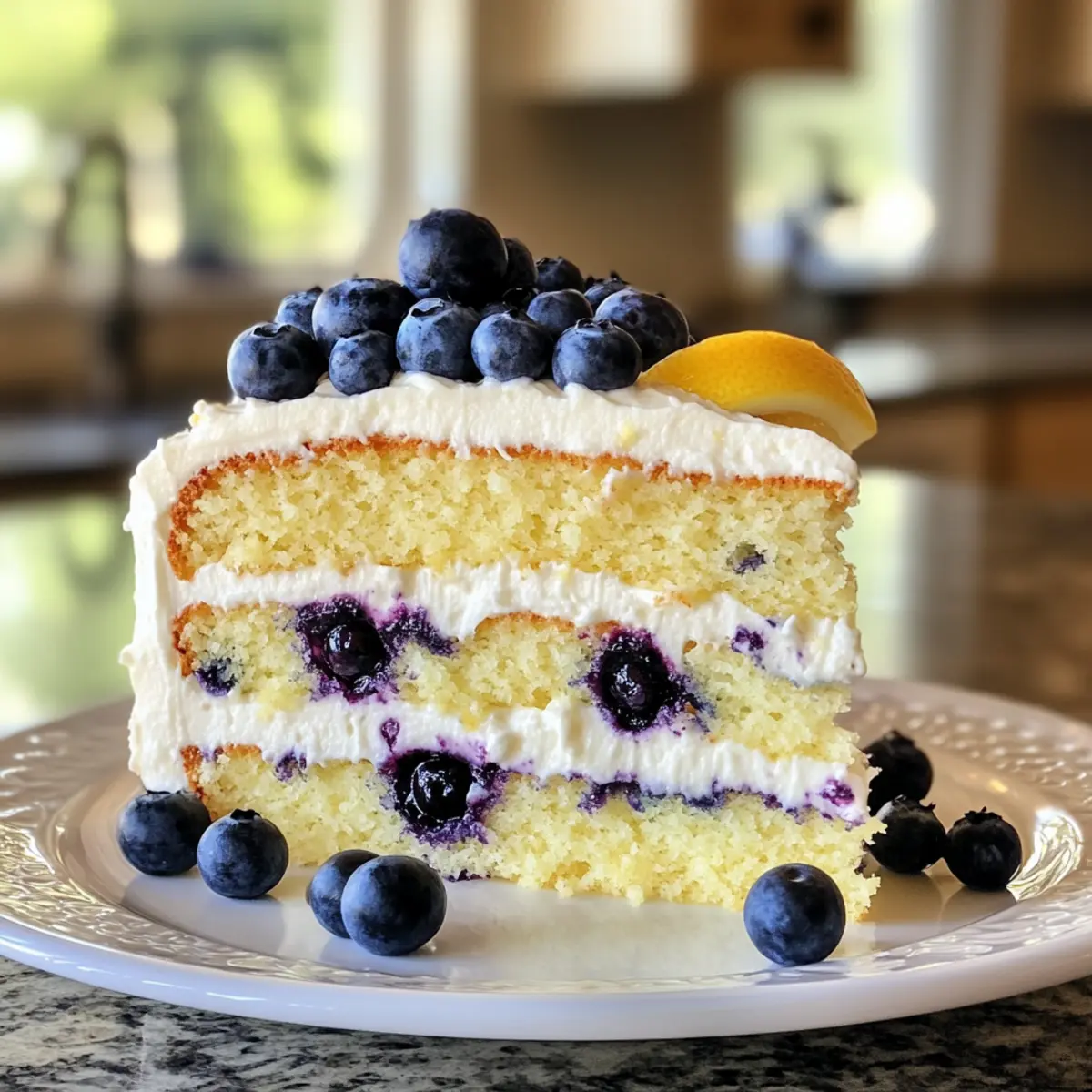 Lemon Blueberry Cake with Lemon Cream Cheese Buttercream
