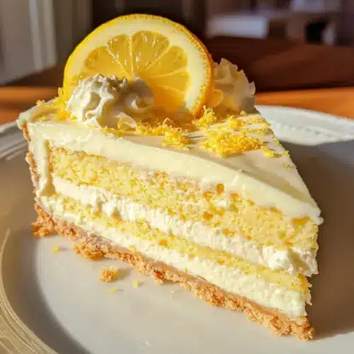 Creamy Lemon Cheesecake Cake