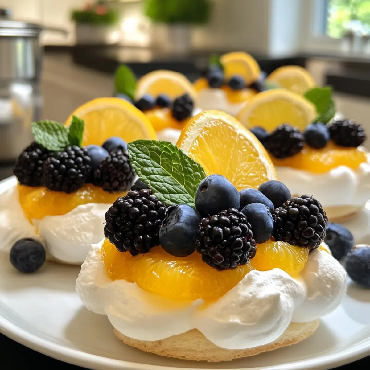 Mini Meringues with Lemon Curd