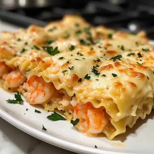 Indulgent Shrimp & Crab Alfredo Lasagna Roll