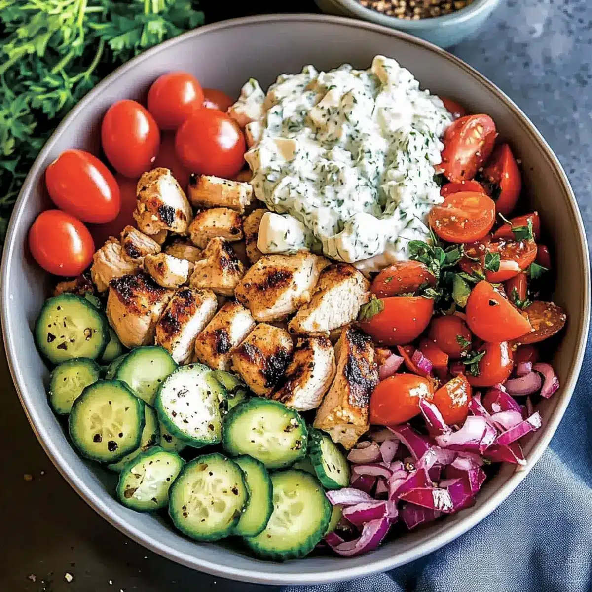 Low-Carb Greek Chicken Bowls