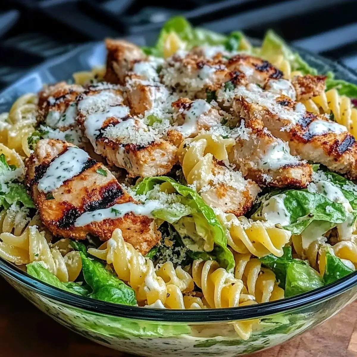 Creamy Chicken Caesar Pasta Salad