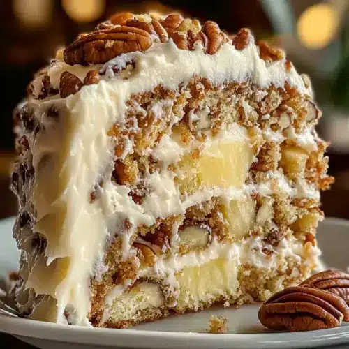 Creamy Pineapple Pecan Cake