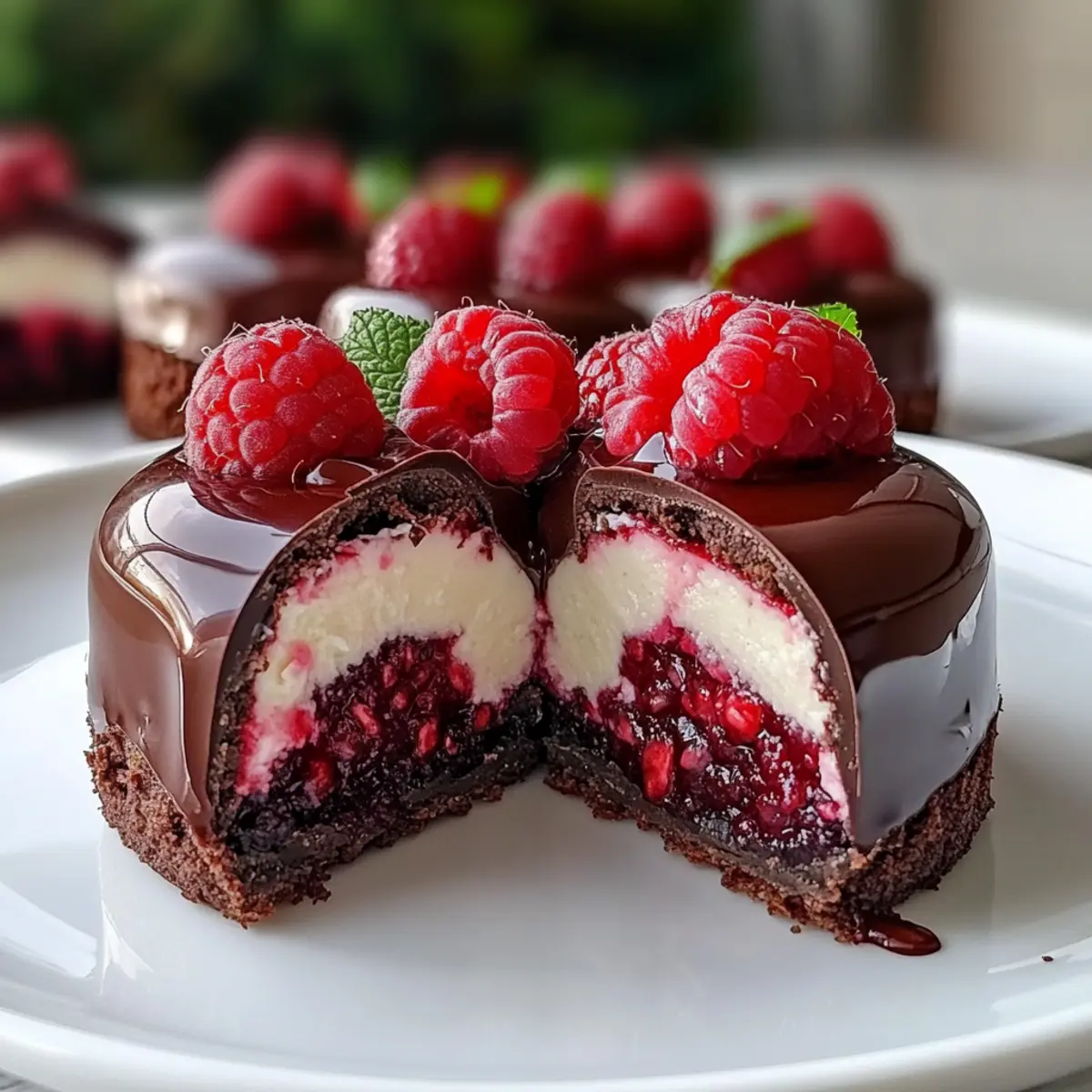 Chocolate Raspberry Cheesecake Domes