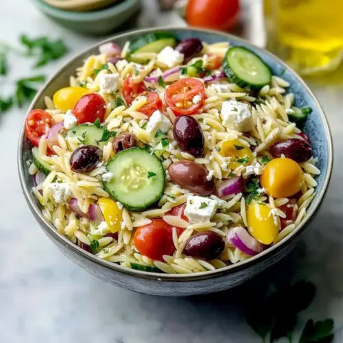 Vegetarian Greek Orzo Pasta Salad
