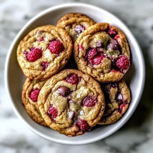 Brown Butter Raspberry Chocolate Chip Cookies.