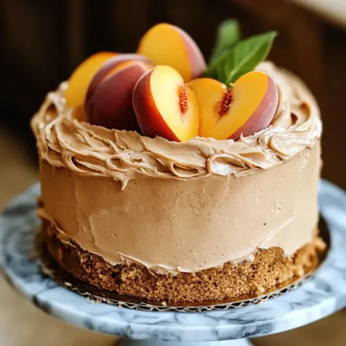 Peach Cake with Brown Sugar Frosting