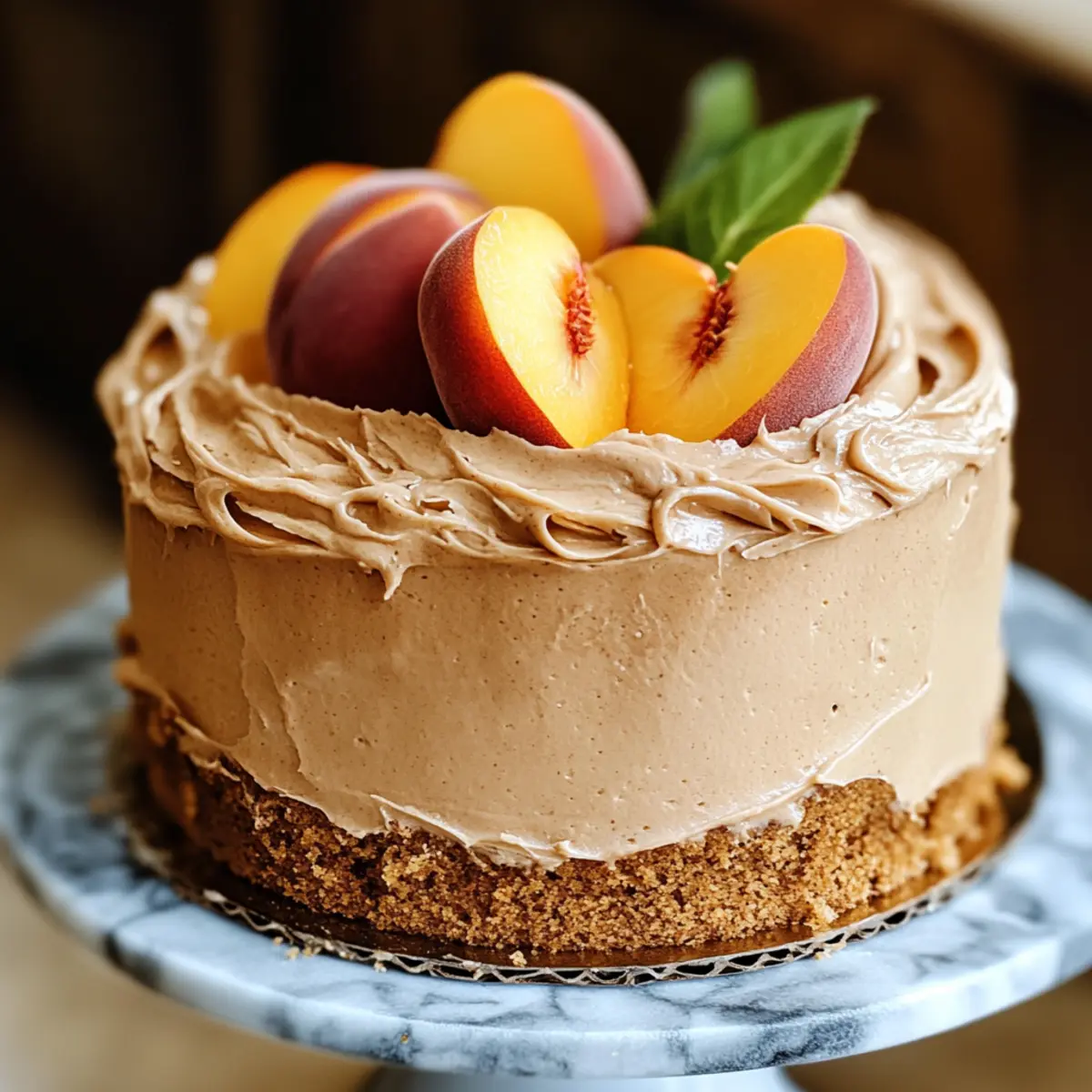 Peach Cake with Brown Sugar Frosting