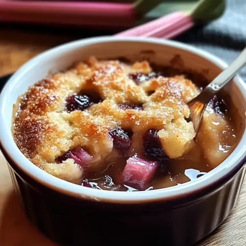 Baked Sticky Rhubarb Pudding