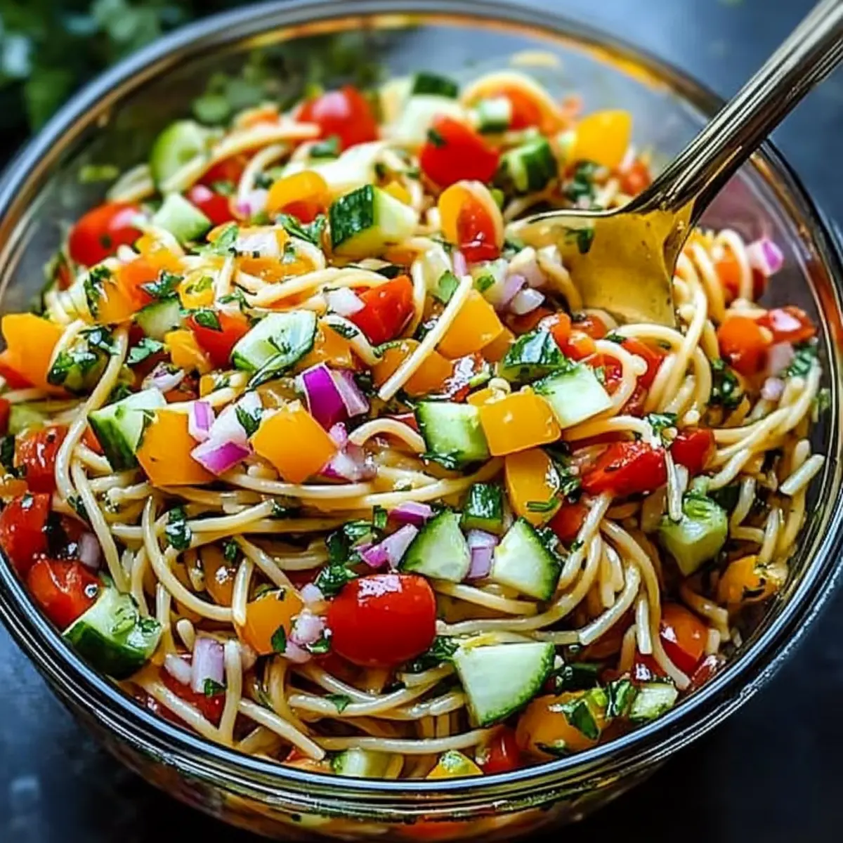Quick Spaghetti Salad With Italian Dressing