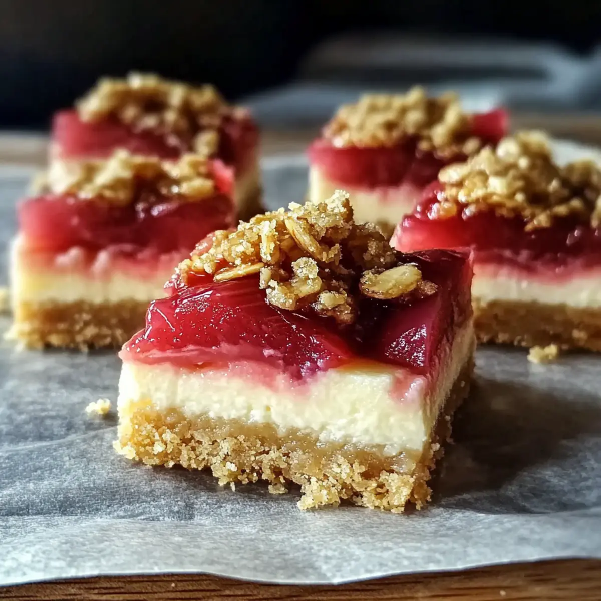 Rhubarb Cheesecake Squares