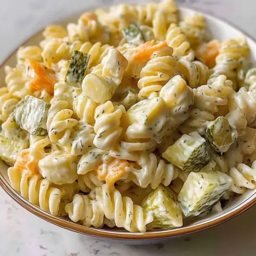 Simple Dill Pickle Pasta Salad