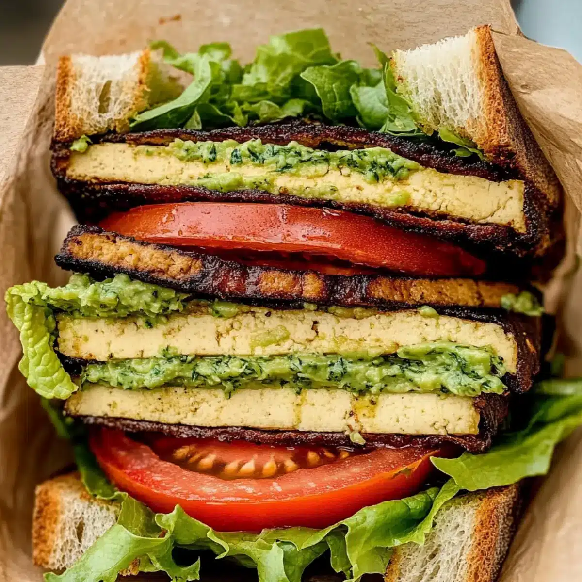 Summer Smoky Tofu Lettuce Tomato