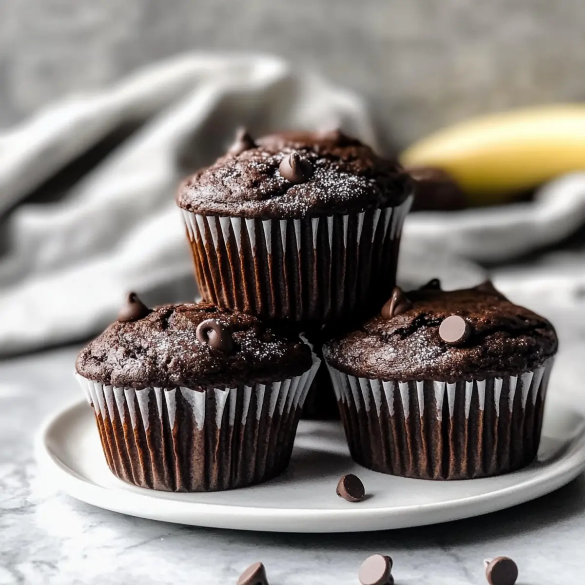 Double Chocolate Banana Muffins