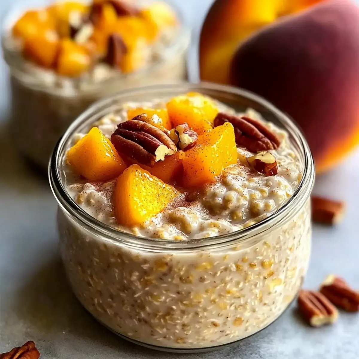 Peach Cobbler Overnight Oats