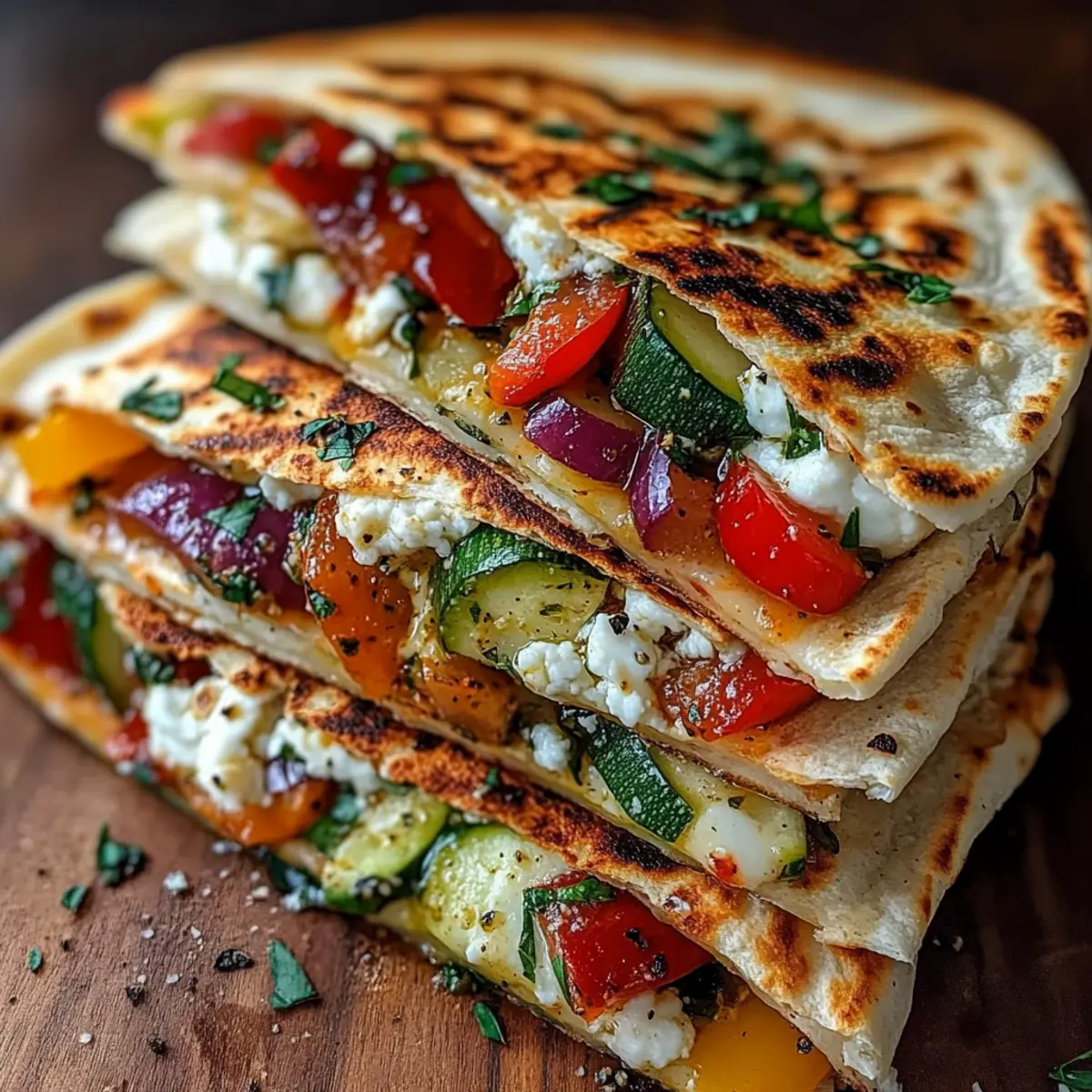 Grilled Mediterranean Veggie Quesadillas