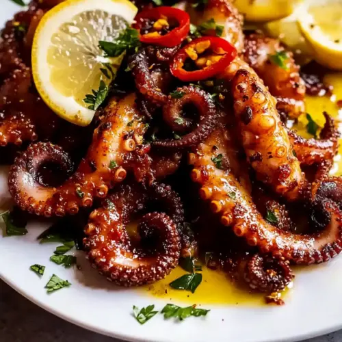 Crispy marinated baby octopus