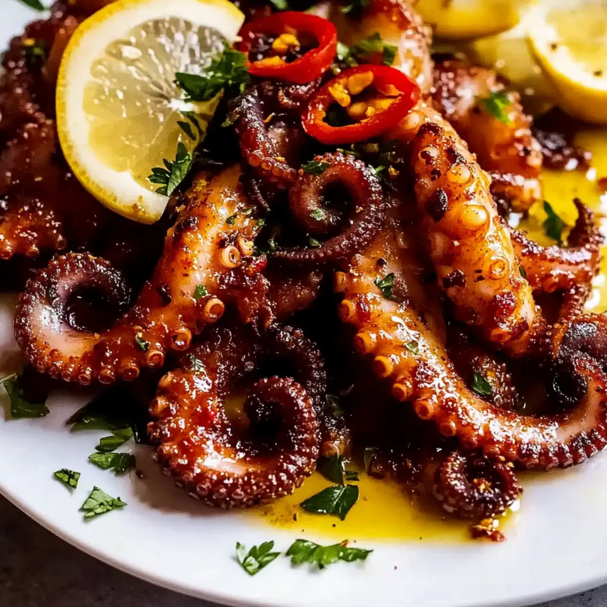 Crispy marinated baby octopus