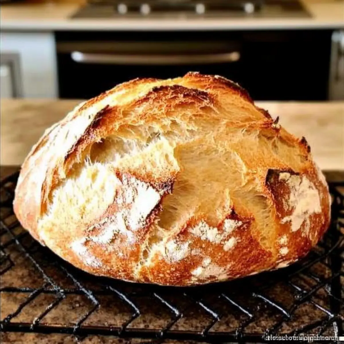 No-Knead Dutch Oven Crusty Bread
