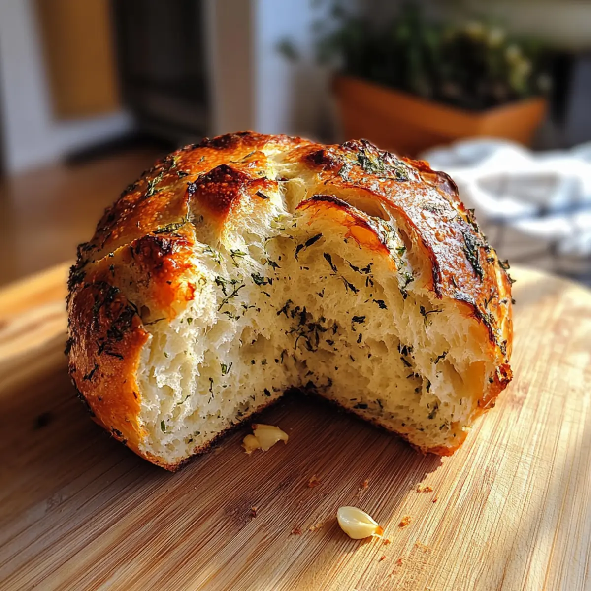 Garlic Herb Dutch Oven Bread