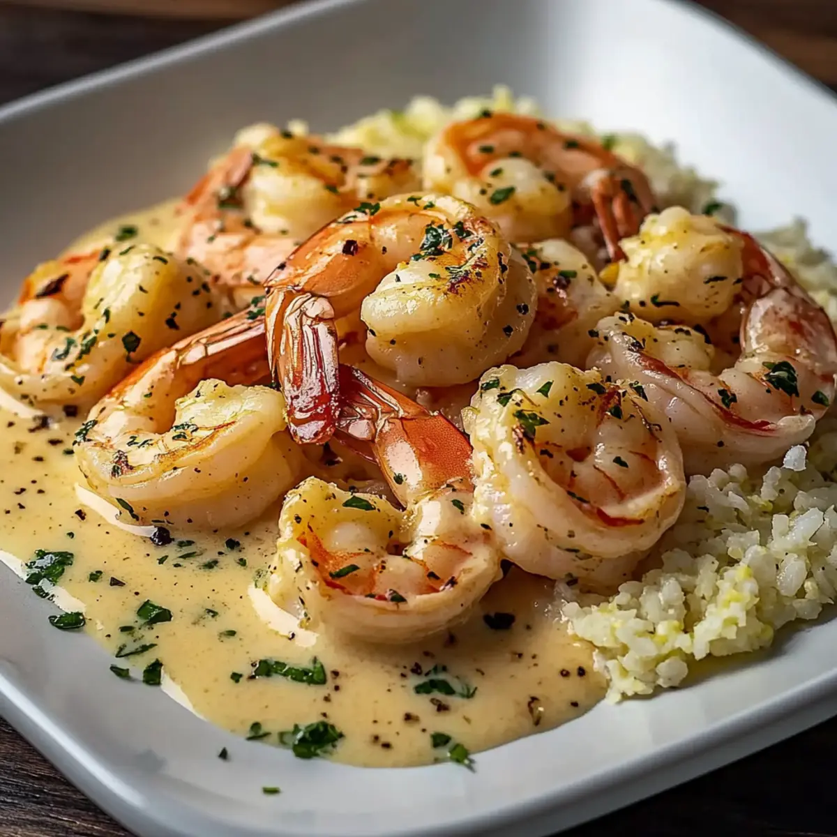 Creamy Garlic Prawns