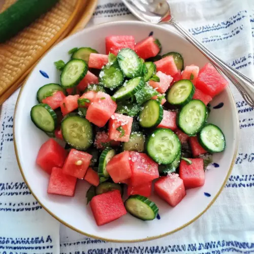 Watermelon Cucumber Jalapeño Salad