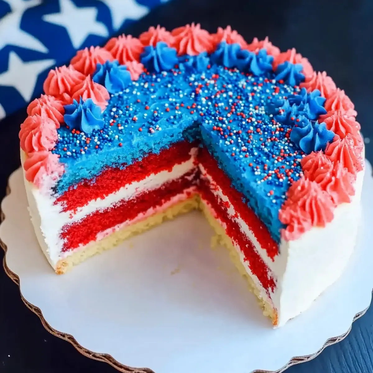 Fourth of July Cheesecake Cake