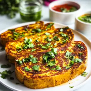 Savory Masala French Toast with Turmeric & Chili