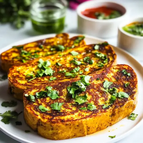 Savory Masala French Toast with Turmeric & Chili