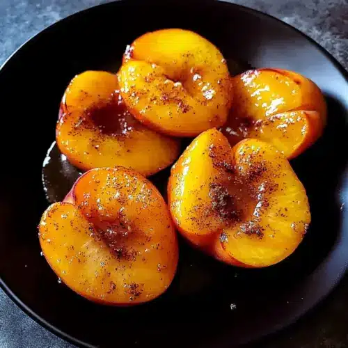 pan fried peaches with sugar and cinnamon